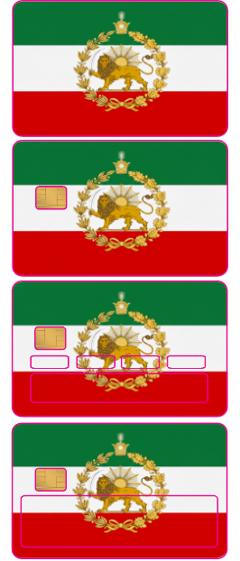 Iran Flag Card Skin 4-Pack Lion and Sun Iranian Heritage Vinyl Card Decal Set