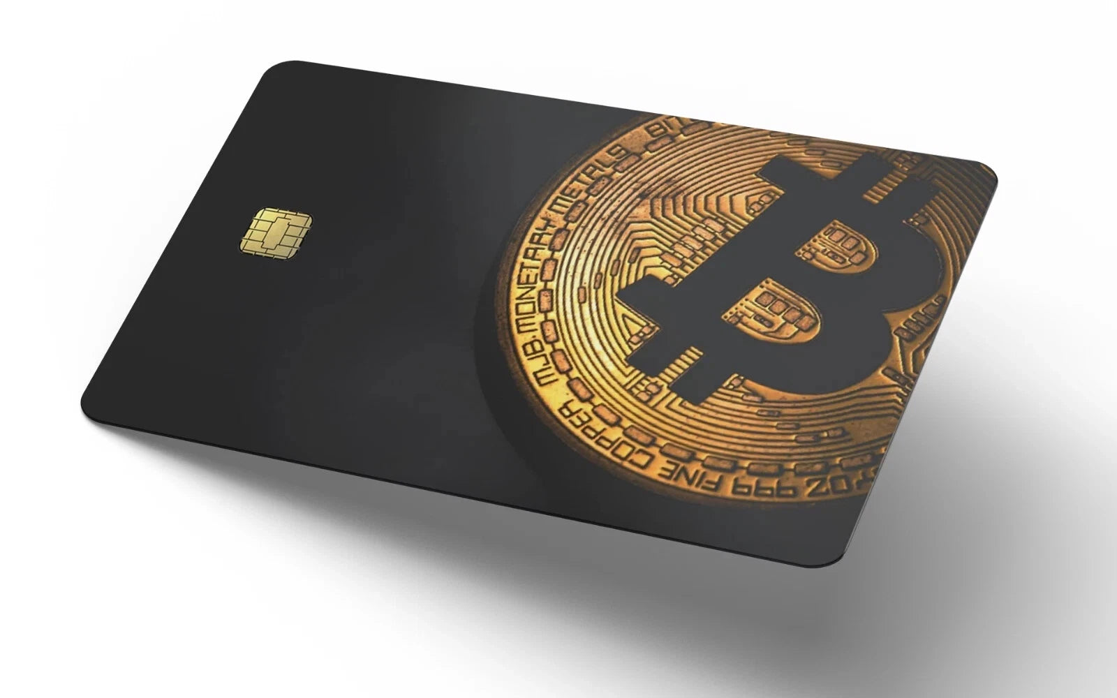 Bitcoin  Black Crypto BTC for Finance & Tech Fan Credit Card Skin (2-Pack) | Made in USA Print on Demand
