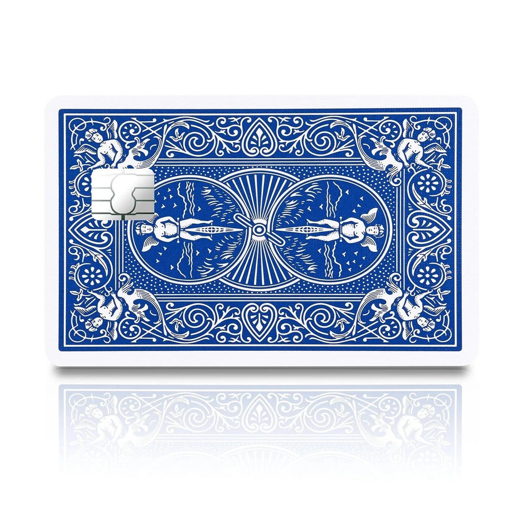 Classic Blue Playing Card Back Credit Card Skin (4-Pack) | Made in USA Print on Demand