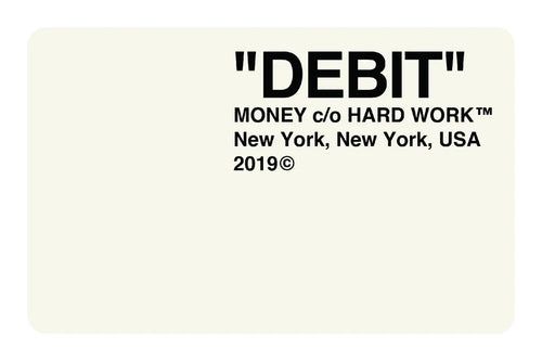 "Debit" New York Money Hard Work Meme Credit Card Skin (4-Pack) | Made in USA Print on Demand