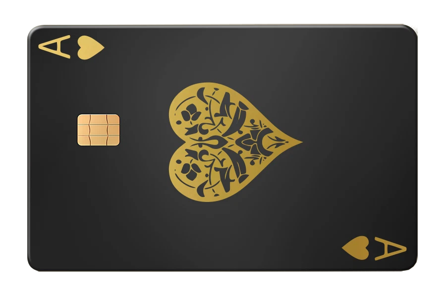 Ace of Spades  Gold Poker Playing for Credit Ca Credit Card Skin (2-Pack) | Made in USA Print on Demand