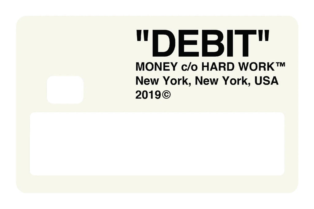 "Debit" New York Money Hard Work Meme Credit Card Skin (4-Pack) | Made in USA Print on Demand
