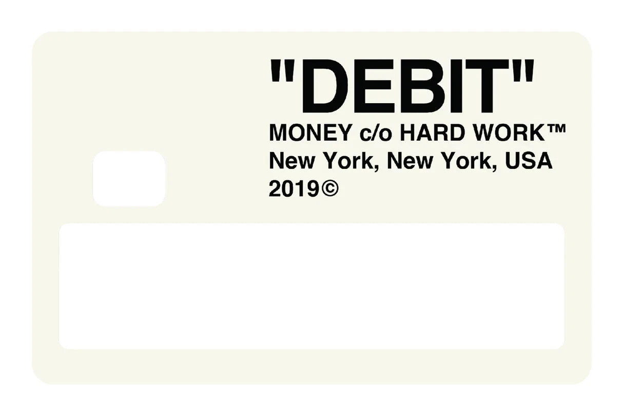 "Debit" New York Money Hard Work Meme Credit Card Skin (4-Pack) | Made in USA Print on Demand