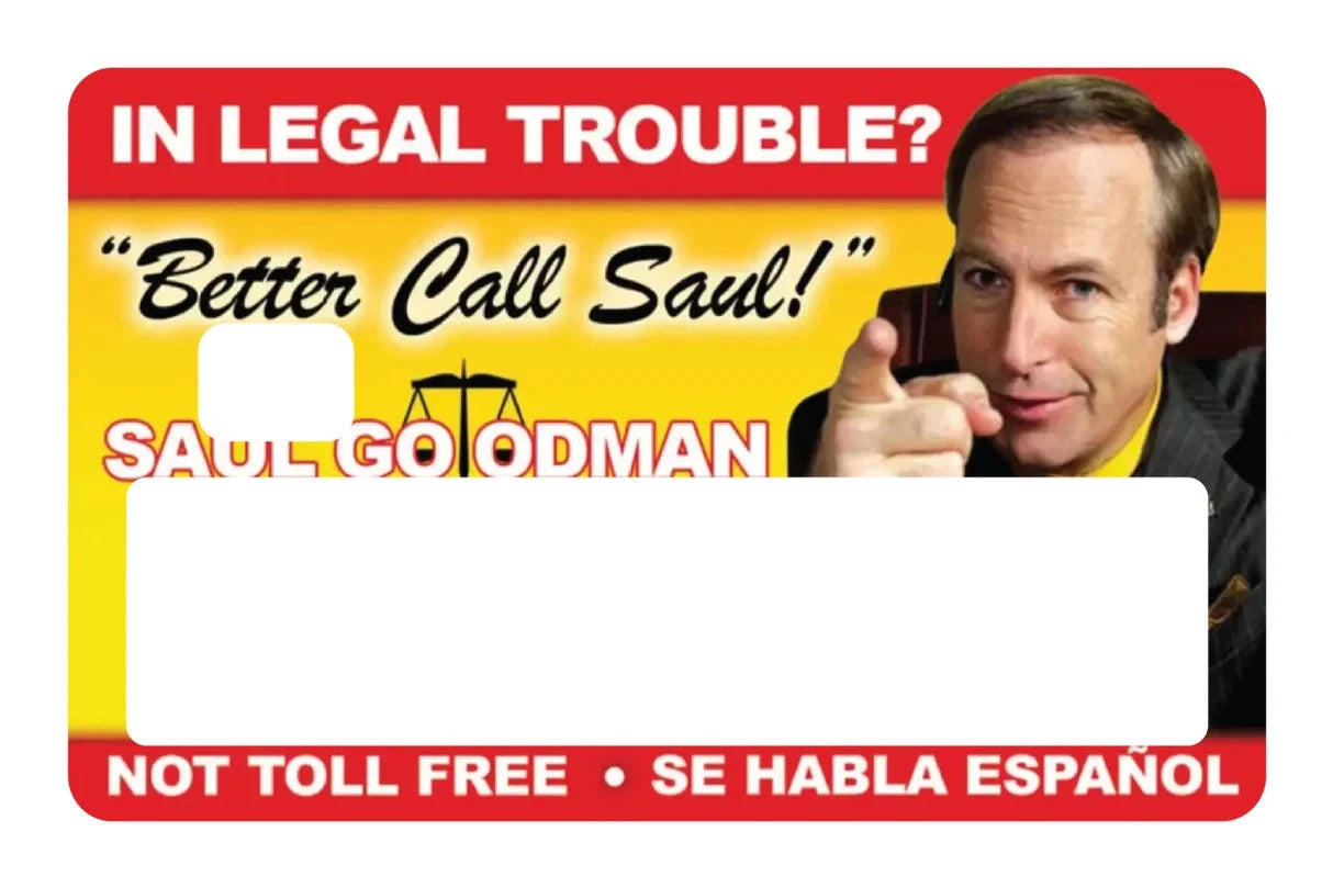 Better Call Saul TV Show Legal Drama Meme Credit Card Skin (4-Pack) | Made in USA Print on Demand
