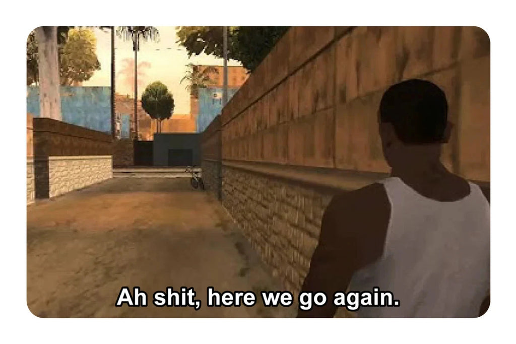 Ah sh*t, here we go again Credit Debit Card Credit Card Skin (4-Pack) | Made in USA Print on Demand