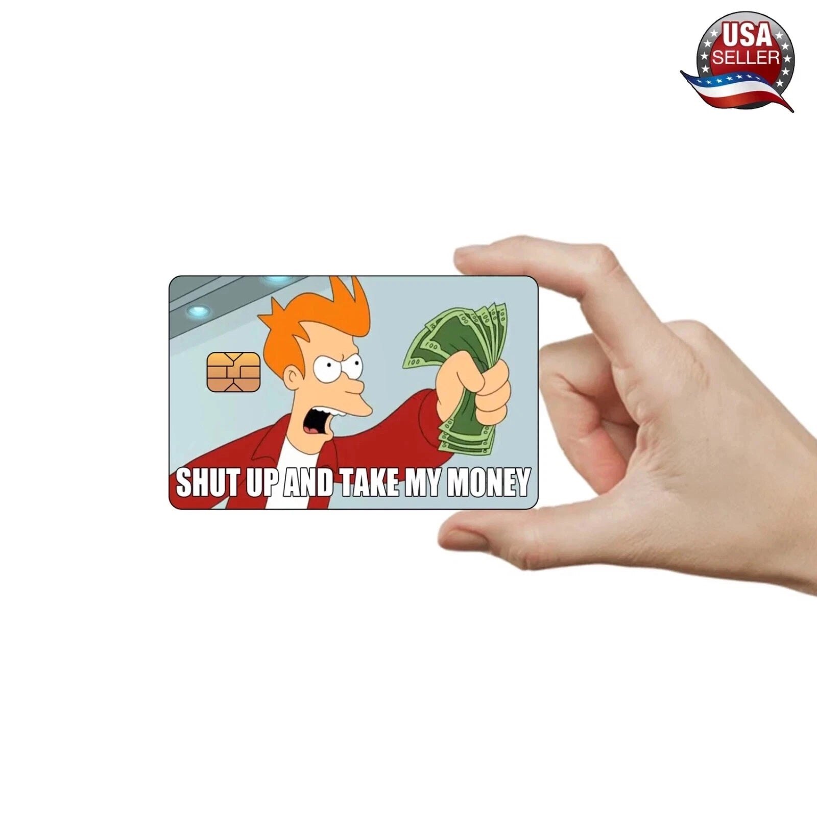 Funny "Take My Money" Meme  Fry Credit Card Skin (2-Pack) | Made in USA Print on Demand