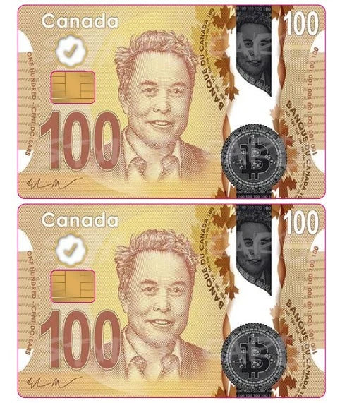 Elon Musk $100 Bill Debit ATM Parody Credit Card Skin | Made in USA Print on Demand