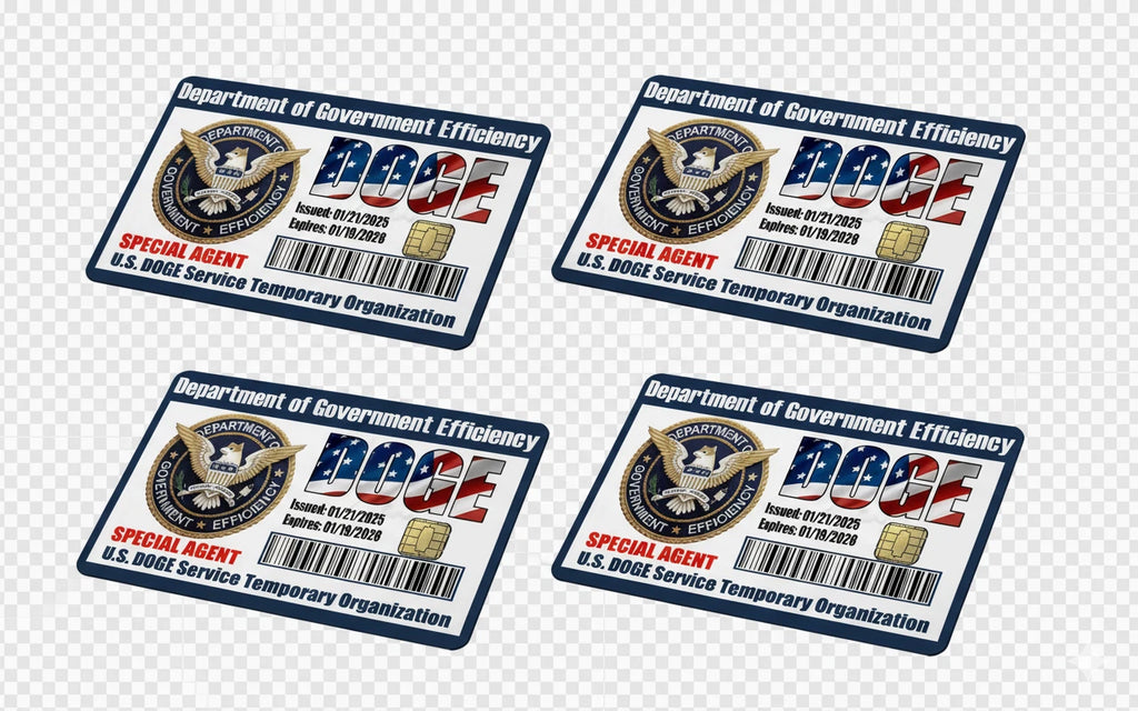 DOGE Department of Government Efficiency , Fits Credit Card Skin (4-Pack) | Made in USA Print on Demand