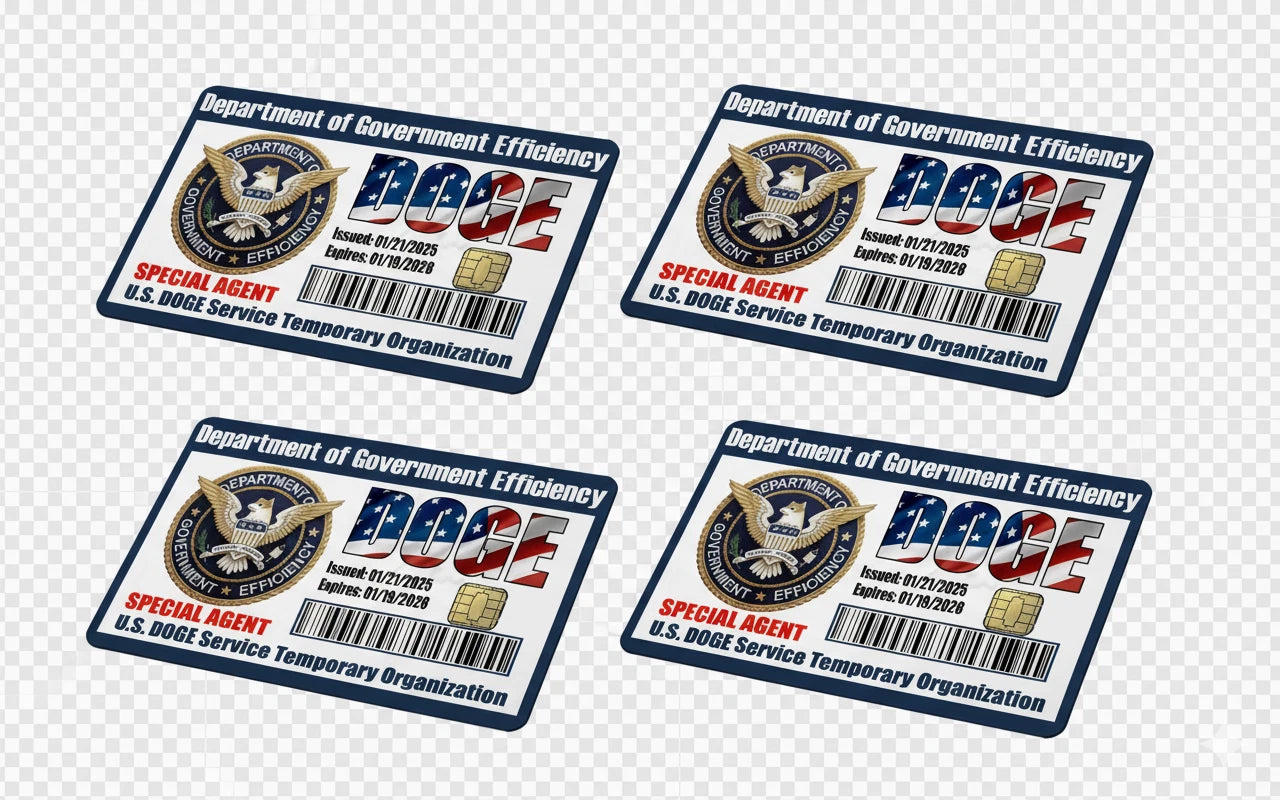 DOGE Department of Government Efficiency , Fits Credit Card Skin (4-Pack) | Made in USA Print on Demand