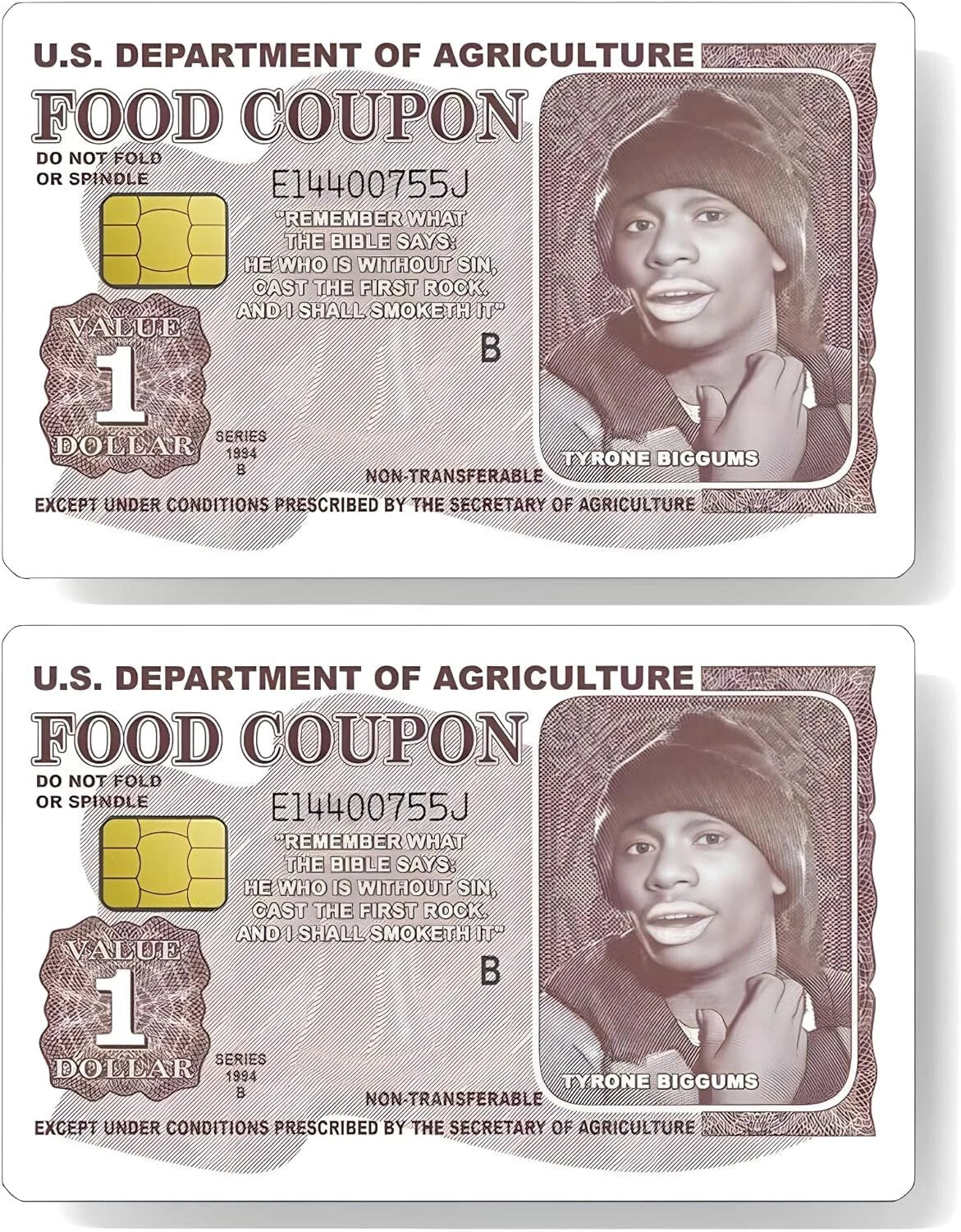 Food Stamp EBT Tyrone Biggums Credit Card Skin (2-Pack) | Made in USA Print on Demand