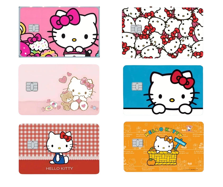 Hello Kitty Variety Set Cute Anime Credit Card Cove Credit Card Skin (6-Pack) | Made in USA Print on Demand