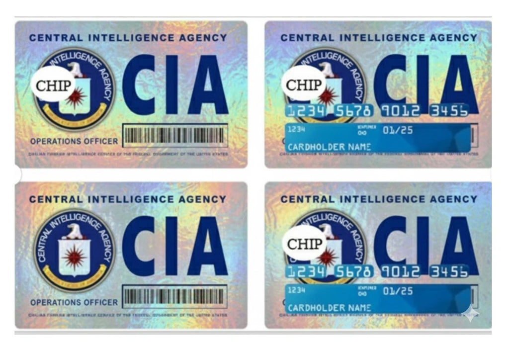 CIA Parody Holographic Personalized Gift Credit Card Skin (4-Pack) | Made in USA Print on Demand