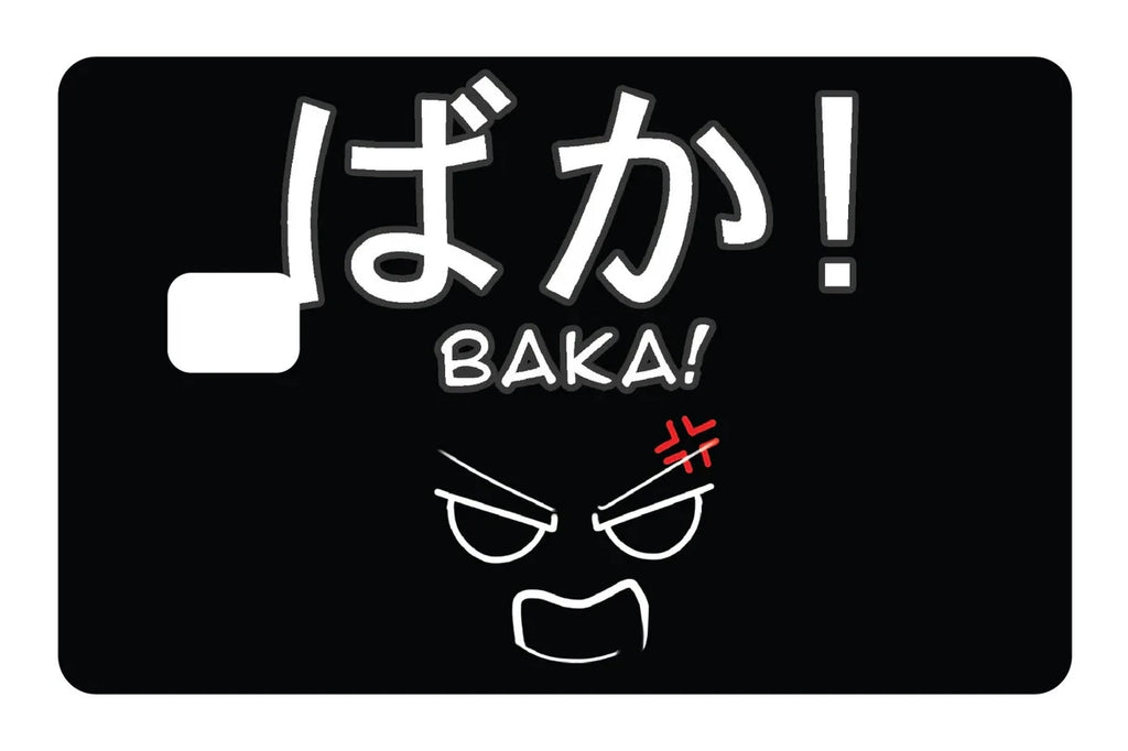 Baka Anime Manga Japanese Text Idiot Quote Novelty Credit Card Skin (4-Pack) | Made in USA Print on Demand