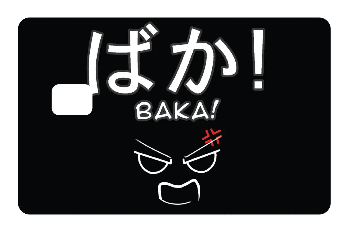 Baka Anime Manga Japanese Text Idiot Quote Novelty Credit Card Skin (4-Pack) | Made in USA Print on Demand