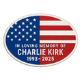 Charlie Kirk "In Loving Memory" TPUSA 3 Inch Oval Decal | Made in USA Print on Demand