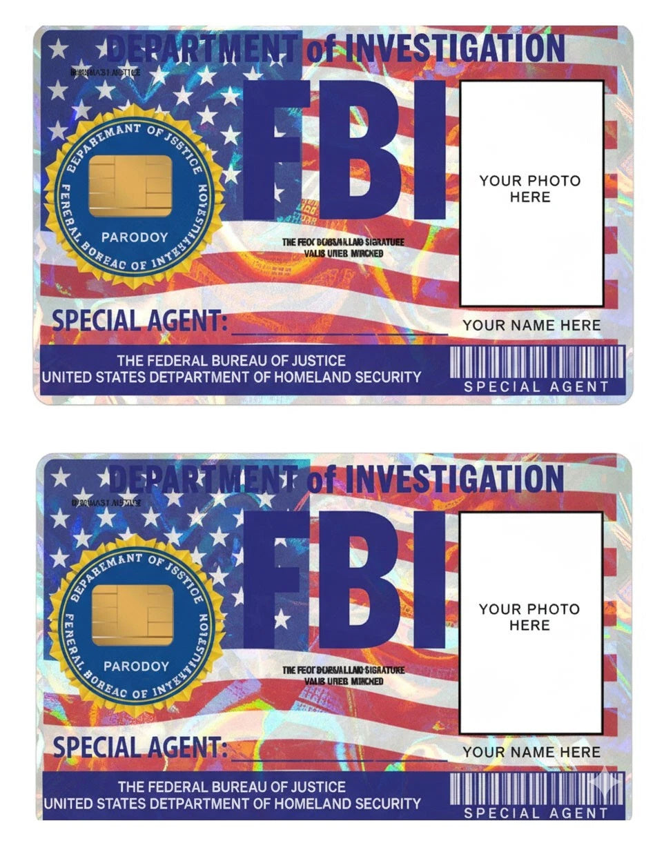 Custom FBI Agent ID  Personalized with Your Photo & Name Pro Credit Card Skin (2-Pack) | Made in USA Print on Demand