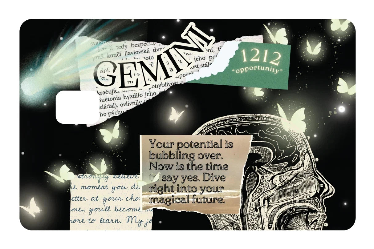 Gemini Angel Number 1212 Zodiac Opportunity Butterfly Credit Card Skin (4-Pack) | Made in USA Print on Demand