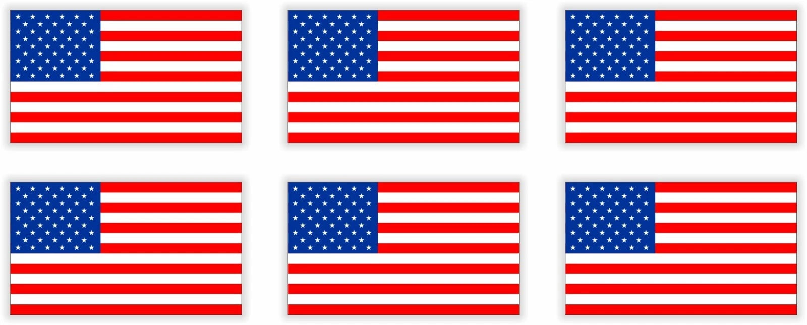 American Flag 2" Helmet USA (6 Pieces) Decal | Made in USA Print on Demand