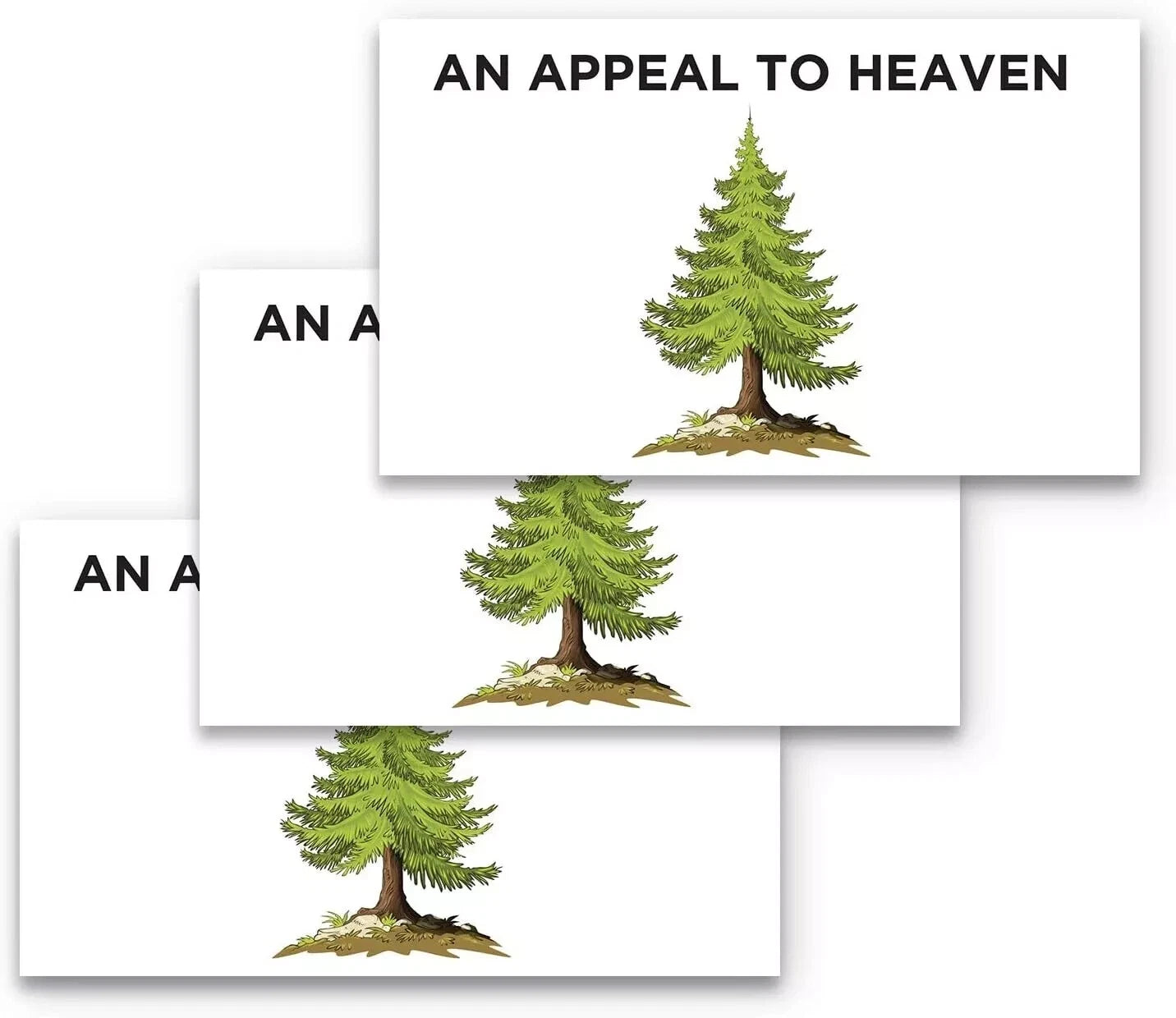 An Appeal to Heaven Flag  5"x3" Pine Tree Patriotic Decal (3-Pack) | Made in USA Print on Demand