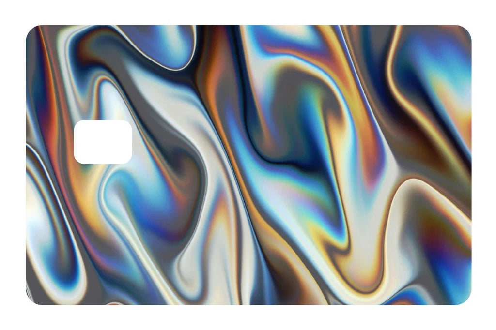 Deepwave Chrome Holographic Iridescent Oil Slick Metallic Credit Card Skin (4-Pack) | Made in USA Print on Demand