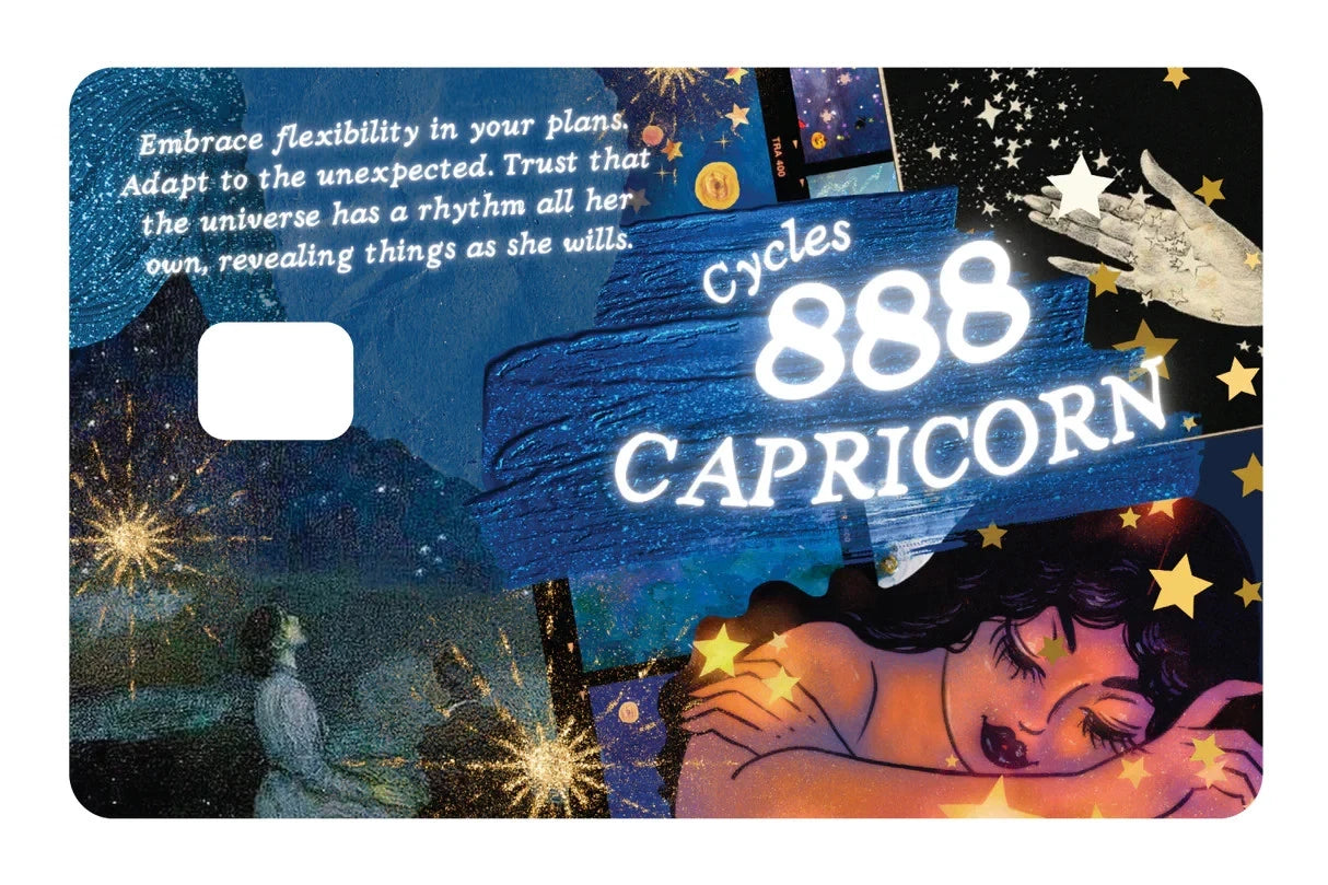 Capricorn Angel Number 888 Zodiac Starry Night Aesthetic Credit Card Skin (4-Pack) | Made in USA Print on Demand