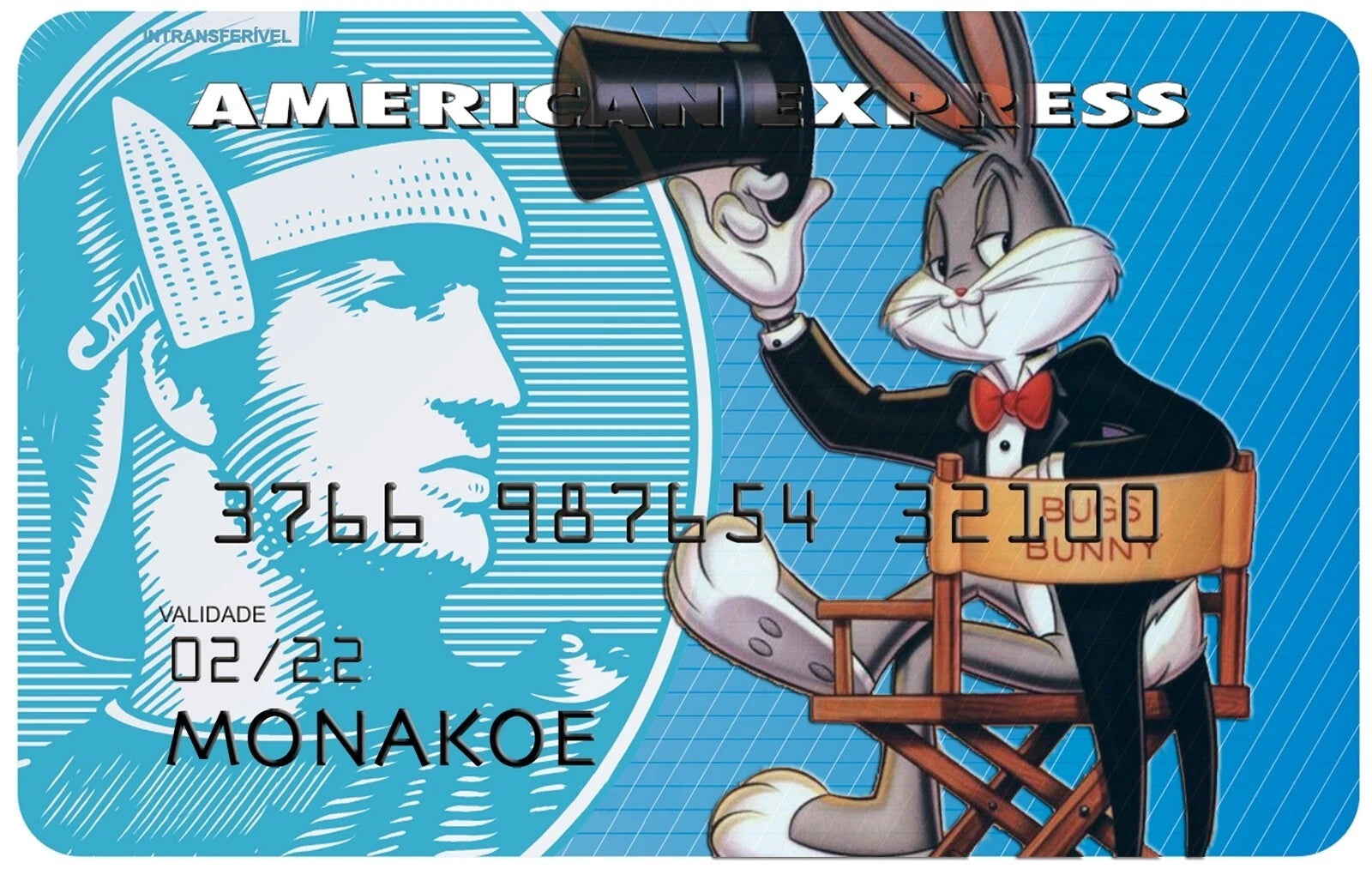 Bugs Bunny AMEX Parody  Funny Looney Tunes Credit Card Skin (4-Pack) | Made in USA Print on Demand