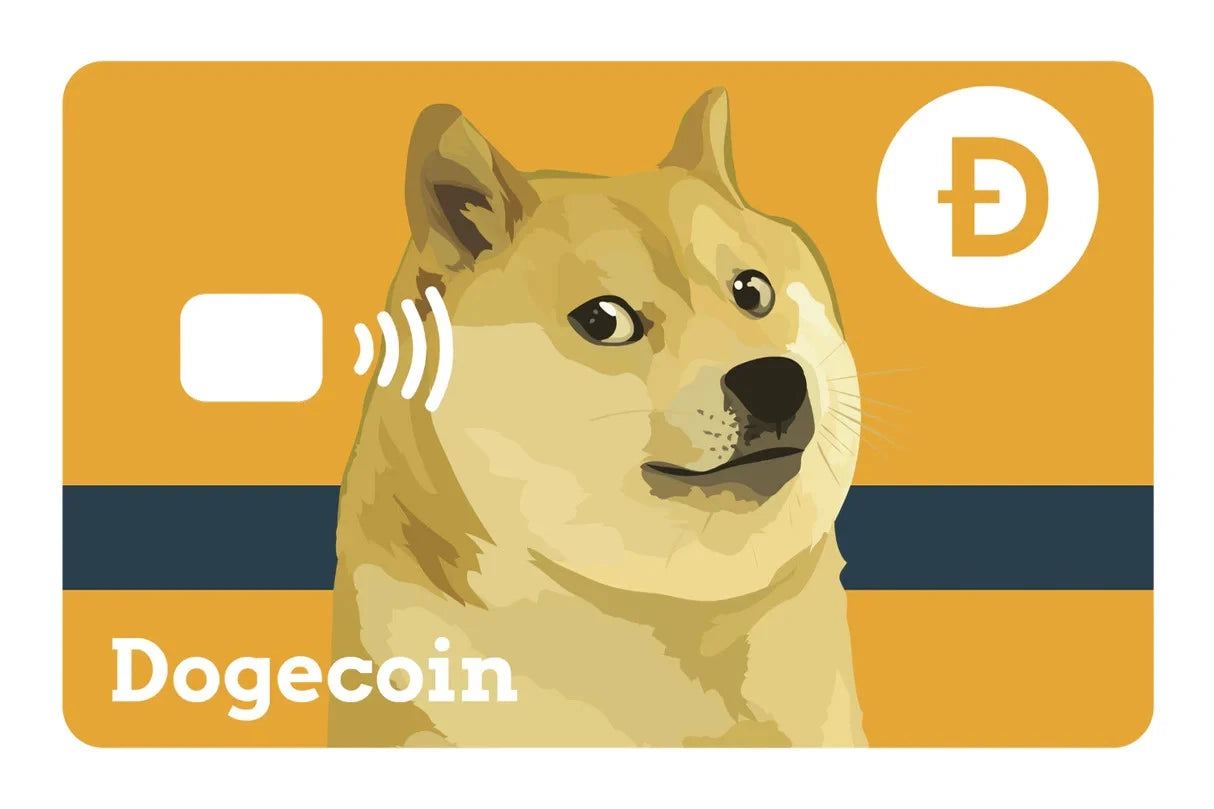 Dogecoin Crypto Doge Shiba Inu Coin Funny Credit Card Skin (4-Pack) | Made in USA Print on Demand