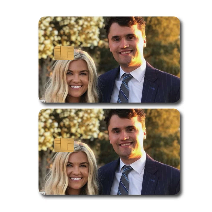Charlie & Erika Kirk TPUSA Conservative Debit Card Credit Card Skin (2-Pack) | Made in USA Print on Demand