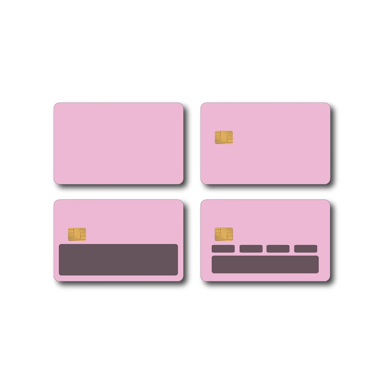 Cute Pink For Small & Large Chip Cards All 4 Cut Styles Inclu Credit Card Skin (4-Pack) | Made in USA Print on Demand