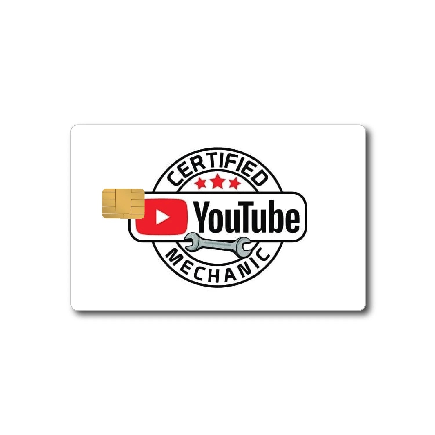 Certified YouTube Mechanic Video Platform Themed Credit Card Skin (4-Pack) | Made in USA Print on Demand