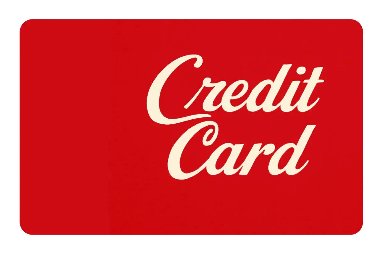 Classic Credit Card Red Retro Script Font All Chip Cutouts Credit Card Skin (4-Pack) | Made in USA Print on Demand