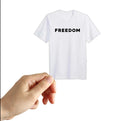 Charlie Kirk FREEDOM White T Shirt Patriotic Laptop . Decal (2-Pack) | Made in USA Print on Demand