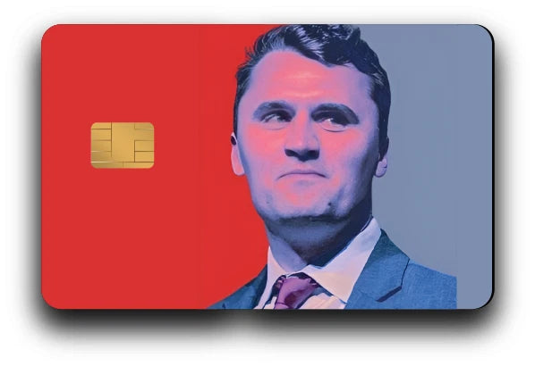 Charlie Kirk Red & Blue Portrait Credit Card Skin (2-Pack) | Made in USA Print on Demand