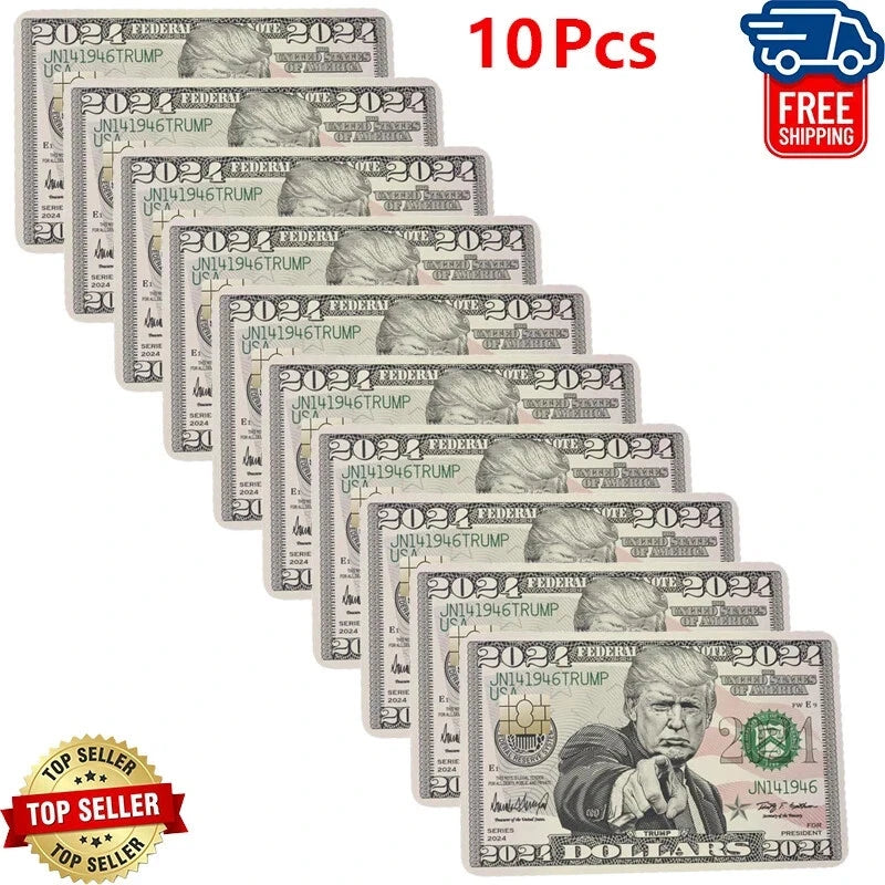 10 Packs Donald Trump 2024 Bill Credit Card Skin | Made in USA Print on Demand