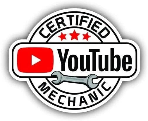 Certified YouTube Mechanic  2.5" Funny Hard Hat, Tool Box Dec Sticker (10-Pack) | Made in USA Print on Demand