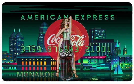 Coca Cola AMEX Parody  Funny Pop Art Credit Card Skin (4-Pack) | Made in USA Print on Demand