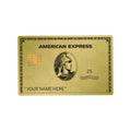 Custom AMEX Gold  Personalized Name SMALL CHIP Credit Card Skin (2-Pack) | Made in USA Print on Demand