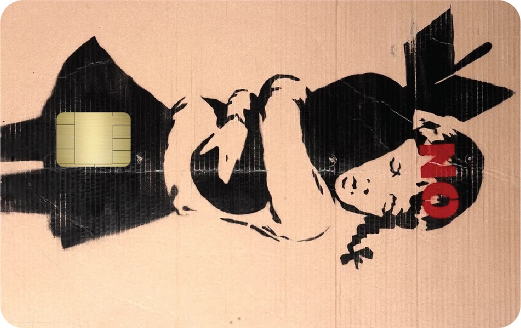 Banksy 'Flower Thrower'  Street Art Graffiti Credit Card Skin (4-Pack) | Made in USA Print on Demand
