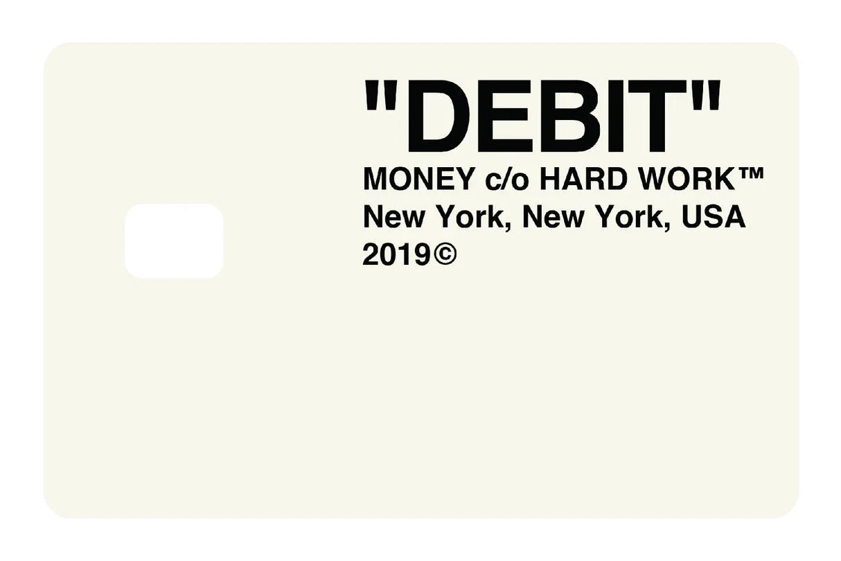 "Debit" New York Money Hard Work Meme Credit Card Skin (4-Pack) | Made in USA Print on Demand
