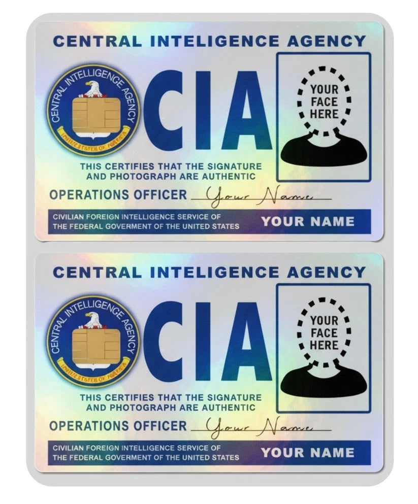 CIA Operations Officer Parody Holographic S Chip Credit Card Skin (2-Pack) | Made in USA Print on Demand