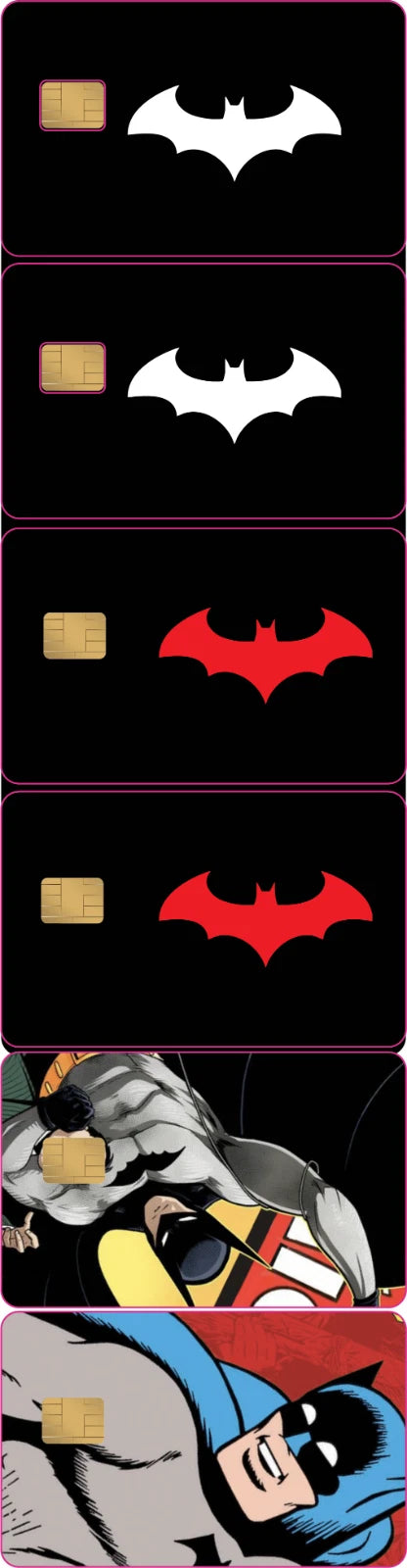 Batman  DC Comics Variety Pack Credit Card Skin (6-Pack) | Made in USA Print on Demand