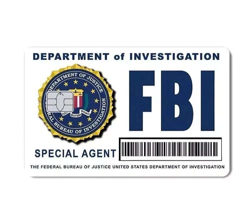 FBI Agent  Funny Parody for Cosplay Prop Credit Card Credit Card Skin (2-Pack) | Made in USA Print on Demand