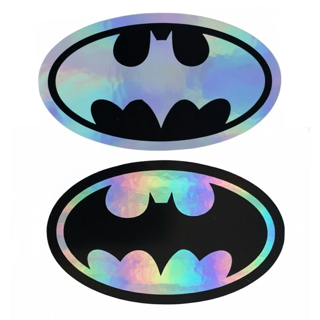 Holographic Batman Logo CHOOSE SIZE 2" 10" DC Comics Car Decal (2-Pack) | Made in USA Print on Demand