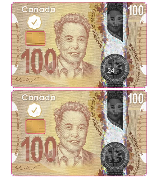 Holographic Elon Musk $100 Bill Debit ATM Parody Credit Card Skin | Made in USA Print on Demand
