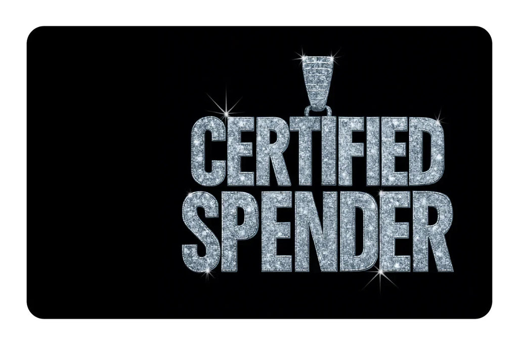 "Certified Spender" Iced Out Diamond Luxury Credit Card Skin (4-Pack) | Made in USA Print on Demand
