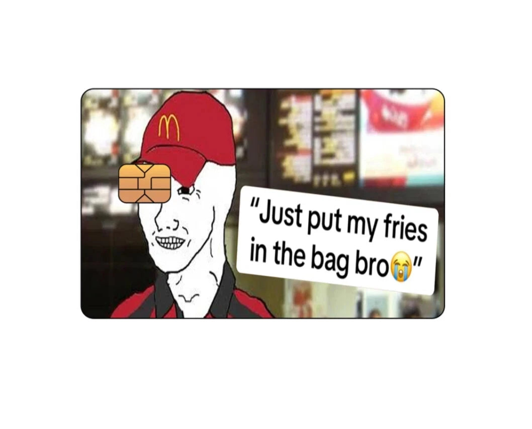 "Fries In Bag" Funny Credit Credit Card Skin (2-Pack) | Made in USA Print on Demand
