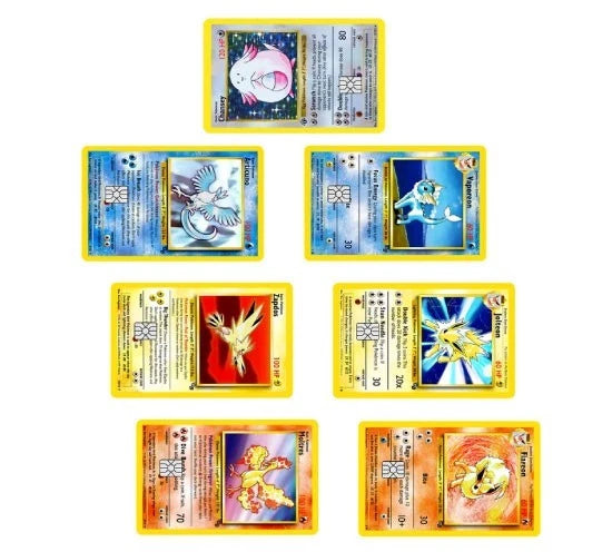 "Pokémonster" Set Articuno Zapdos Jolteon Trainer Credit Card Skin (7-Pack) | Made in USA Print on Demand