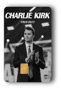 Charlie Kirk Clapping Black & White 1993 2025 Credit Card Skin (2-Pack) | Made in USA Print on Demand