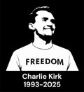 Charlie Kirk "RIP Freedom" 5x4 Inch High Quality Decal | Made in USA Print on Demand