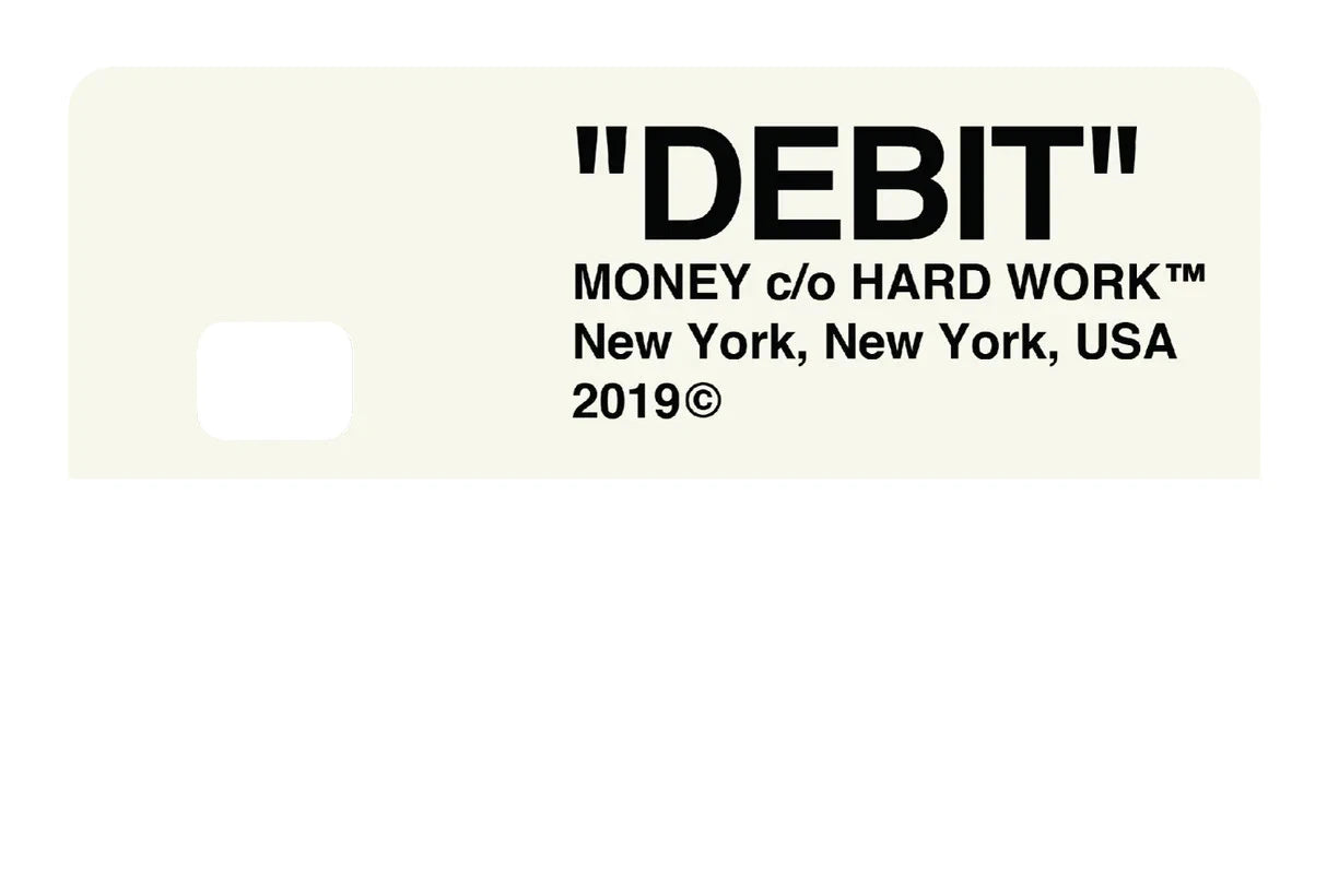 "Debit" New York Money Hard Work Meme Credit Card Skin (4-Pack) | Made in USA Print on Demand